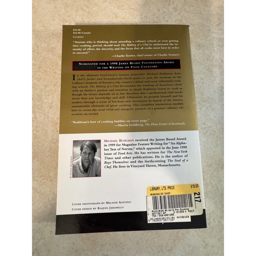 The Making of a Chef Michael Ruhlman Mastering Heat CIA Culinary Book 1999